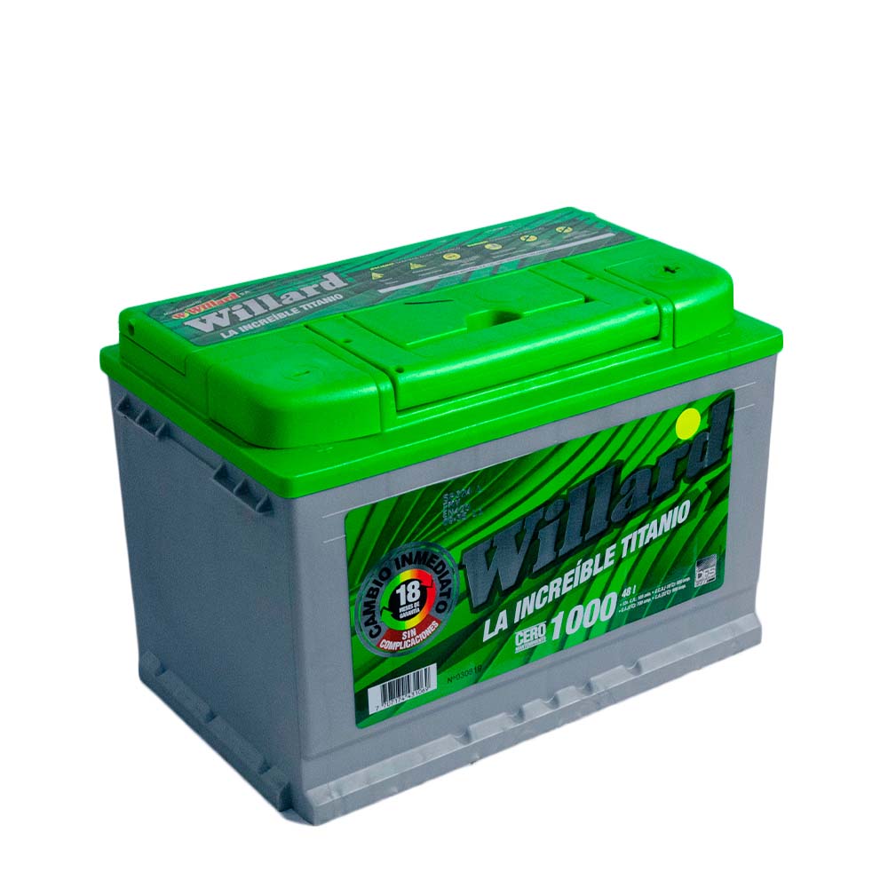 Batería Willard Titanio 1000 / Caja 48 /Polaridad Derecha